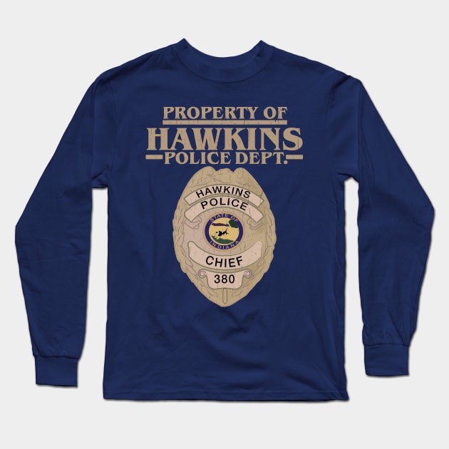 Property of Hawkins Police Dept. - Gold Long Sleeve T-Shirt by Gimmickbydesign